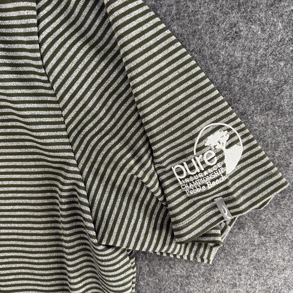 Kjus Mens Lee Polo Multi-Stripe‎ Golf Shirt Gray Green 56 2XL XXL Prep Dad LOGO - Picture 2 of 11